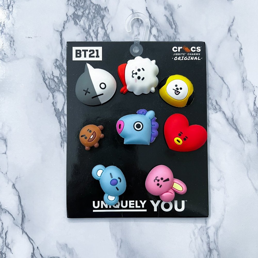 BTS BT21 Crocs Jibbitz charms Set RJ Shooky Mang Koya Chimmy Tata Cooky Official